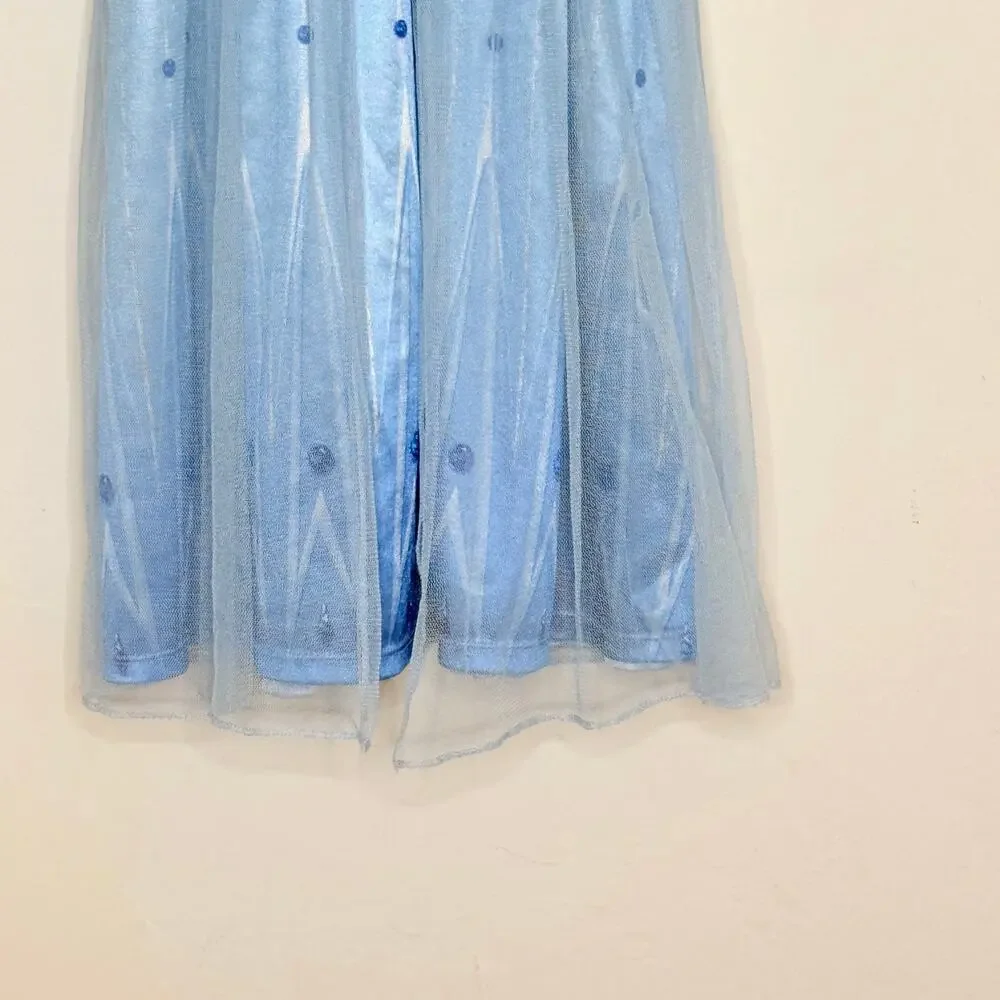 Disney Frozen Elsa Dress Blue Tulle Princess Costume‎ Girls XS Party Fairytale